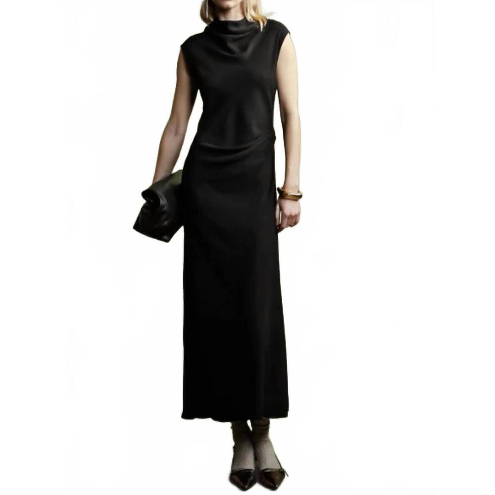 NEW PSOPHIA naia clean cut draped dress in black